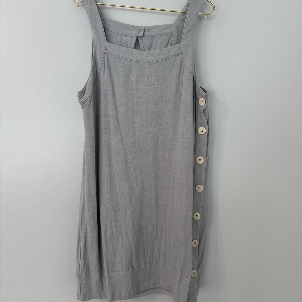 Very J Gray Side-Button Mini Dress
